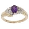 9ct Yellow Gold 0.10ct Diamond and Amethyst Ring