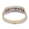 9ct Yellow And White Gold Amethyst And Cubic Zirconia Ring