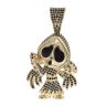 9ct Yellow Gold Cubic Zirconia Ghost Face Figure Pendant