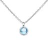 925 Sterling Silver Blue Topaz Pendant and Chain 18"