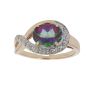 9ct Yellow Gold 0.05ct Diamond And Mystic Topaz Ring