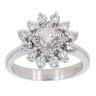 18ct White Gold 1.00ct Diamond Princess Cut Cluster Ring