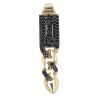 14ct Yellow Gold Monaco Classic Black Cubic Zirconia Pave Drop Pendant