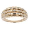 9ct Yellow Gold 0.27ct Brilliant Cut Diamond Three Row Ring