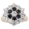 9ct Yellow Gold Cubic Zirconia and Sapphire Cluster Ring