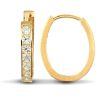 9ct Yellow Gold Cubic Zirconia Set Oval Huggie Earrings