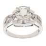 9ct White Gold 0.05ct Diamond And Green Quartz Ring