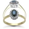 9 Carat Yellow Gold 0.12pts Diamond & Sapphire Ring