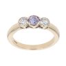 9ct Yellow Gold Tanzanite and Cubic Zirconia Ring