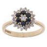 9ct Yellow Gold Sapphire And Cubic Zirconia Ring