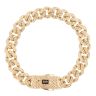 14ct Yellow Gold Monaco Patterned Curb Classic Flex Lock Bracelet 8.5"