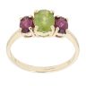 9ct Yellow Gold Peridot And Garnet Three Stone Ring