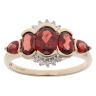 9ct Yellow Gold 0.05ct Diamond And Garnet Ring