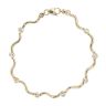 9ct Yellow Gold Stone Set Wave Bracelet 7"