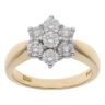 18ct Yellow Gold 1.00ct Brilliant Cut Diamond Daisy Cluster Ring