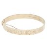 9ct Yellow Gold Patterned Bangle With Safety Chain