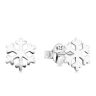 Silver 7x8mm Snowflake Stud Earrings
