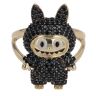 14ct Yellow Gold Black Gemstone Bunny Ring