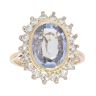 9ct Yellow Gold Sapphire and 0.70ct Diamond Cluster Ring