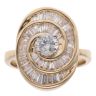 14ct Yellow Gold 1.25ct Brilliant And Baguette Cut Diamond Cluster Ring