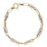 14ct Yellow And White Gold Greek Key Bracelet 8"