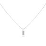 18ct White Gold 0.20ct Princess Cut Diamond Bar Pendant And Chain 16"