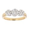 18ct Yellow Gold 0.50ct Diamond Triple Cluster Ring