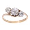 14ct Yellow Gold 1.25ct Diamond Twist Trilogy Ring
