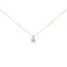 9ct Yellow Gold Cubic Zirconia Solitaire Pendant & Chain 18"