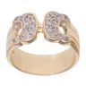 9ct Yellow Gold Cubic Zirconia Double Buckle Ring