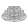 18ct White Gold 1.20ct Princess And Brilliant Cut Diamond Cluster Ring
