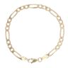 9ct Yellow Gold Figaro Bracelet 7"