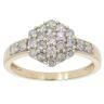 9ct Yellow Gold 1.00ct Diamond Cluster Ring