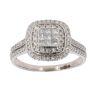 18ct White Gold 1.00ct Princess And Brilliant Cut Diamond Cluster Ring