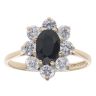 9ct Yellow Gold Cubic Zirconia and Sapphire Cluster Ring