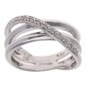 9ct White Gold 0.13ct Diamond Crossover Ring