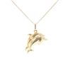 9ct Yellow Gold Double Dolphin Pendant And Chain 18"