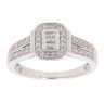 9ct White Gold 0.20ct Brilliant And Princess Cut Diamond Cluster Ring