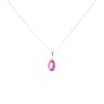 9ct White Gold Pink Topaz Pendant And Chain 18"