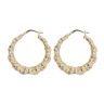 9ct Yellow Gold Bamboo Hoop Earrings