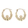 9ct Yellow Gold Mini Claddagh Creole Earrings