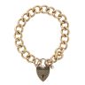 9ct Yellow Gold Heart Charm Bracelet 7"