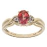 9ct Yellow Gold 0.05ct Diamond And Sunset Topaz Solitaire Ring
