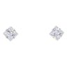 9ct Yellow Gold Princess Cut Crystal Stud Earrings