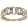 9ct Yellow Gold 0.20ct Brilliant Cut Diamond Curb Style Ring