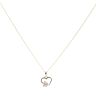 Children's 14ct Yellow Gold Cubic Zirconia Butterfly Heart Pendant And Chain 16"