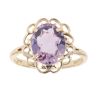9ct Yellow Gold Single Stone Amethyst Ring