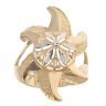 14ct Yellow And White Gold Floral Ring