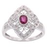 9ct White Gold 0.15ct Diamond And Ruby Ring