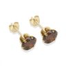 9ct yellow gold 6mm brown CZ stud Earrings